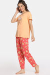 Rosaline Bon Appetit Knit Cotton Sleep Pyajama - Deep Sea Coral — thumbnail 2